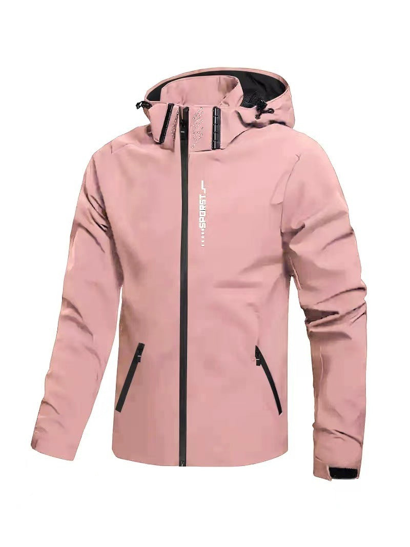 Solid Color Hooded Loose Cargo Zipper Japanese Style