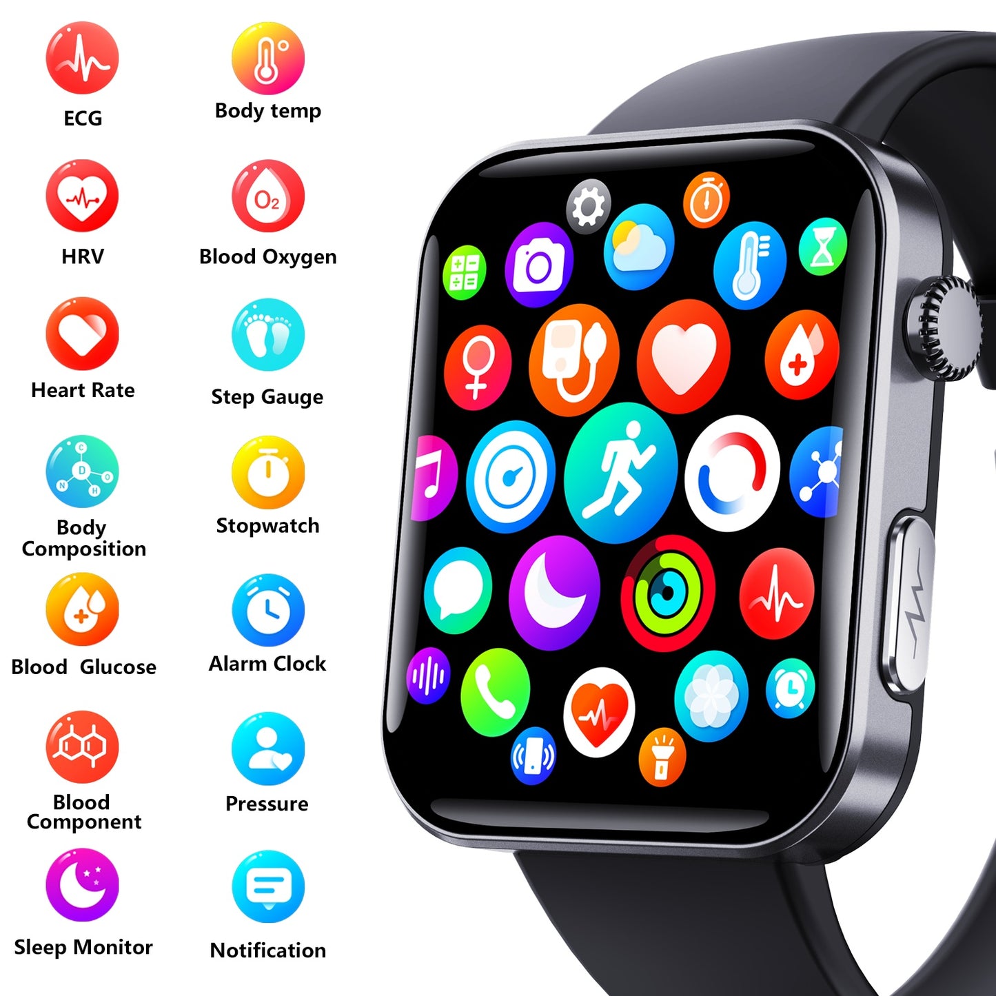 2025 Smart Watch Health Tracker 2.1in Fitness Tracker