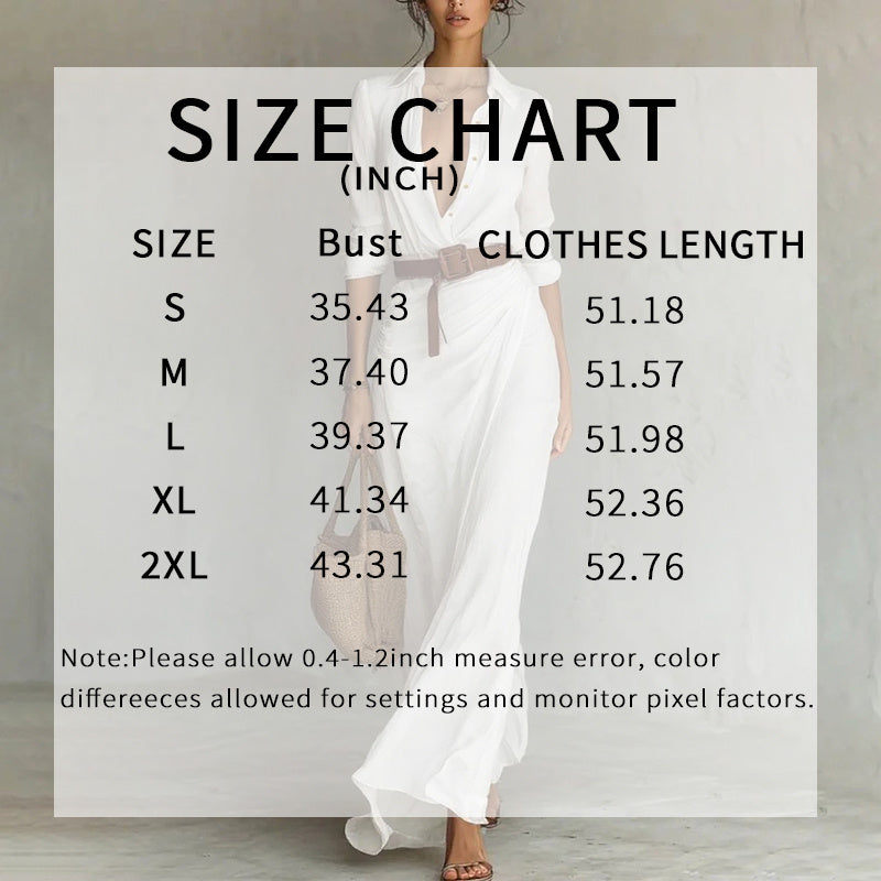Women Long Sleeve Ruched Elegant Maxi Dress Button Down Shirt Long Dress With Belts
