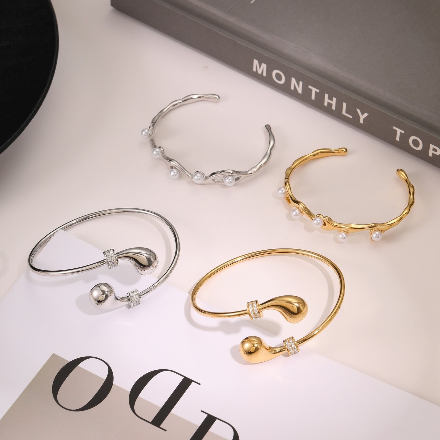 European And American Ins Fashion Design Stainless Steel Bracelet Opening Bracelet