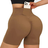 Sports Shorts Women High Waist Workout Seamless Fitness Yoga Shorts Scrunch Butt Gym Leggings Cross Waist Pocket Yoga Pants