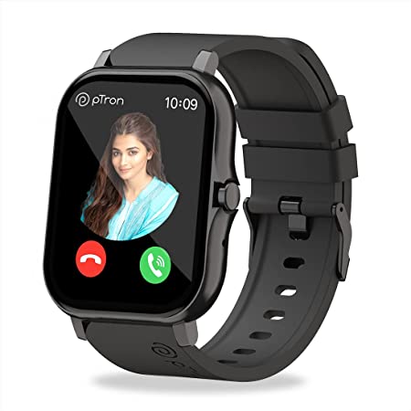 Bluetooth Calling Smartwatch with 1.7" Full Touch Display, Real Heart Rate Monitor, SpO2, Watch Faces, 5 Days Runtime, Health/Fitness Trackers & IP68 Waterproof (Black)