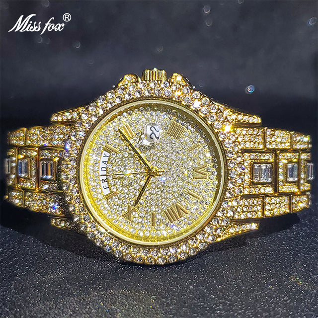 Men's Calendar Quartz  Diamond Watch